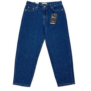 Levi's Premium Denim Loose Taper Crop Jeans Dark Wash Sz 29 Slouchy Grunge NWT